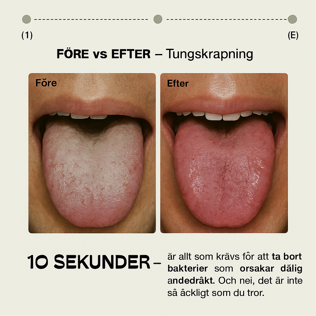 Tungskrapa av koppar - Vakna med en fräsch mun – varje dag